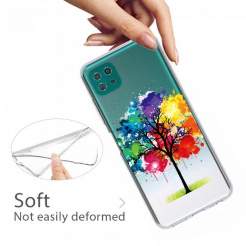 Coque Samsung Galaxy A22 5G Transparente Arbre Aquarelle