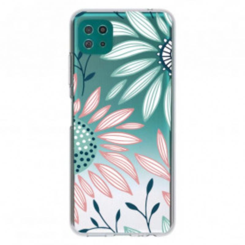 Coque Samsung Galaxy A22 5G Transparente Une Fleur