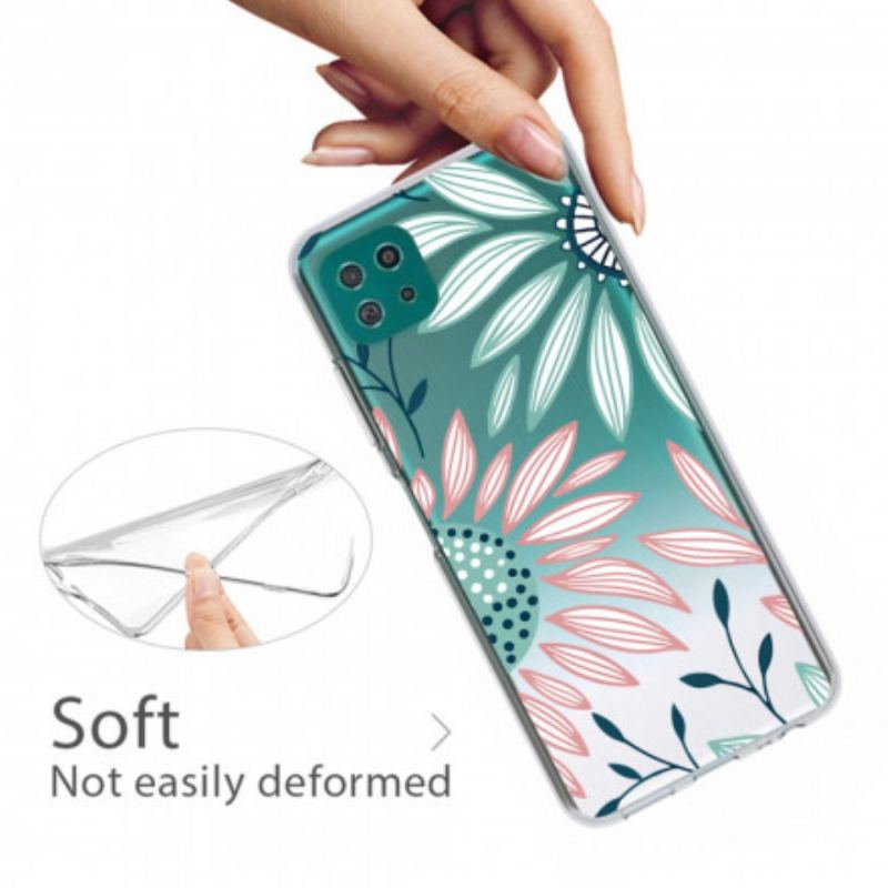 Coque Samsung Galaxy A22 5G Transparente Une Fleur