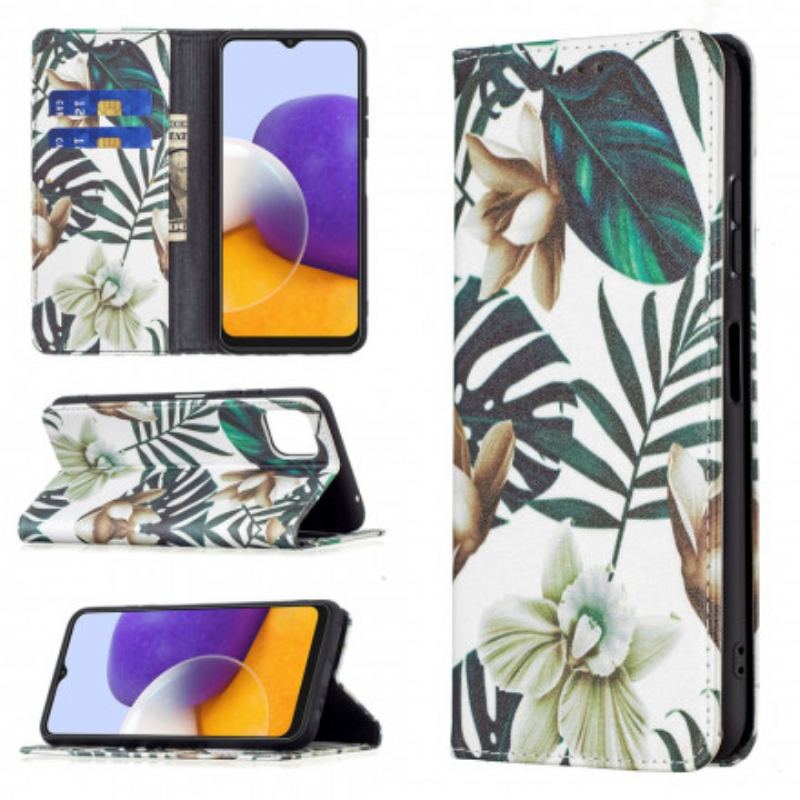 Flip Cover Samsung Galaxy A22 5G Feuilles