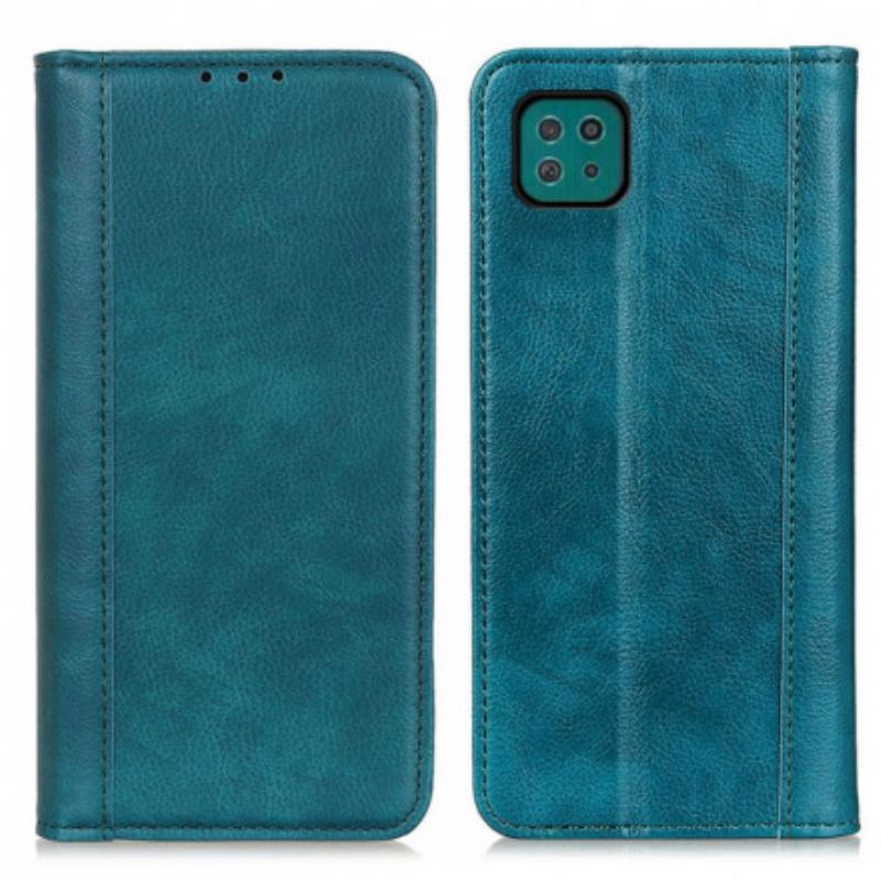 Flip Cover Samsung Galaxy A22 5G Version Cuir Litchi Fendu