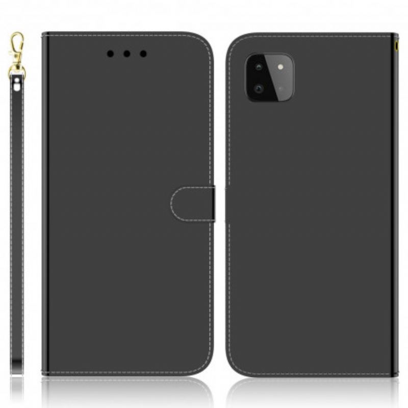 Housse Samsung Galaxy A22 5G Simili Cuir Couverture MIroir