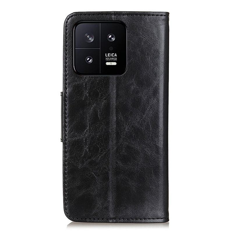 Housse Xiaomi 13 Cuir Fendu Fermoir Réversible