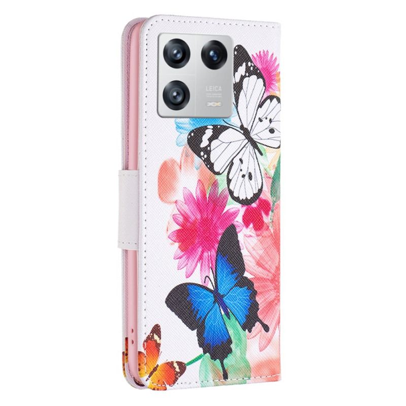 Housse Xiaomi 13 Papillons Aquarelle