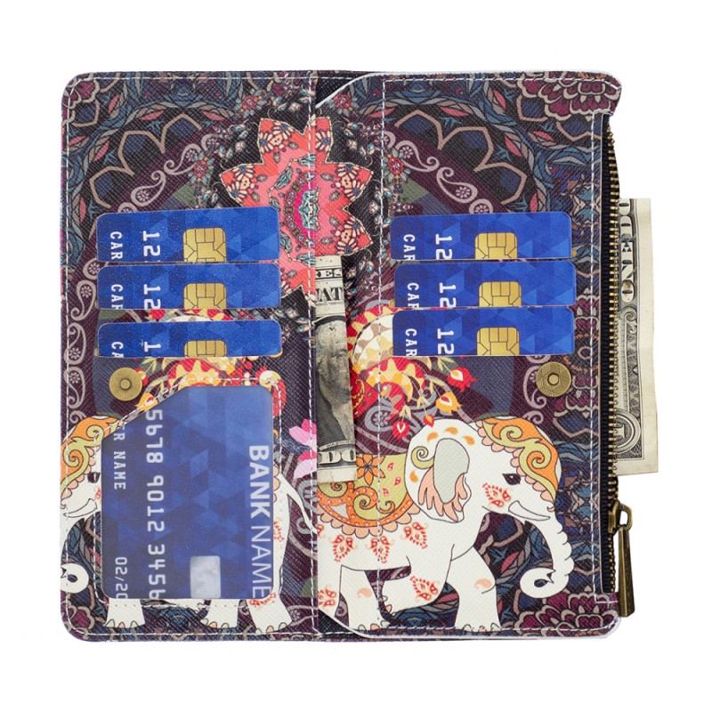 Housse Xiaomi 13 Poche Zippée Éléphant