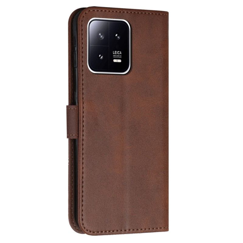 Housse Xiaomi 13 Style Cuir Géométrique à Lanière