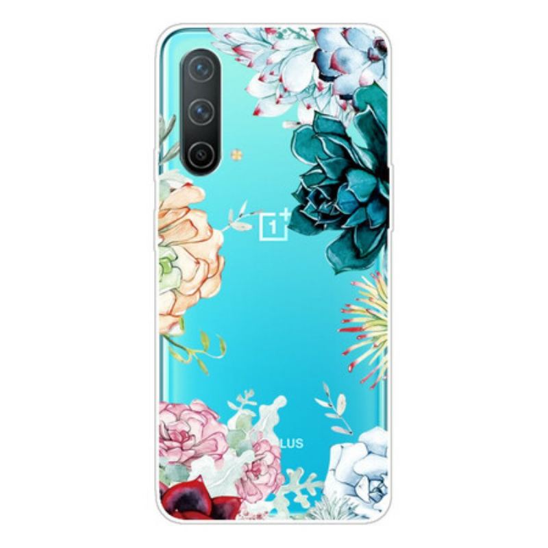 Coque OnePlus Nord CE 5G Transparente Fleurs Aquarelle