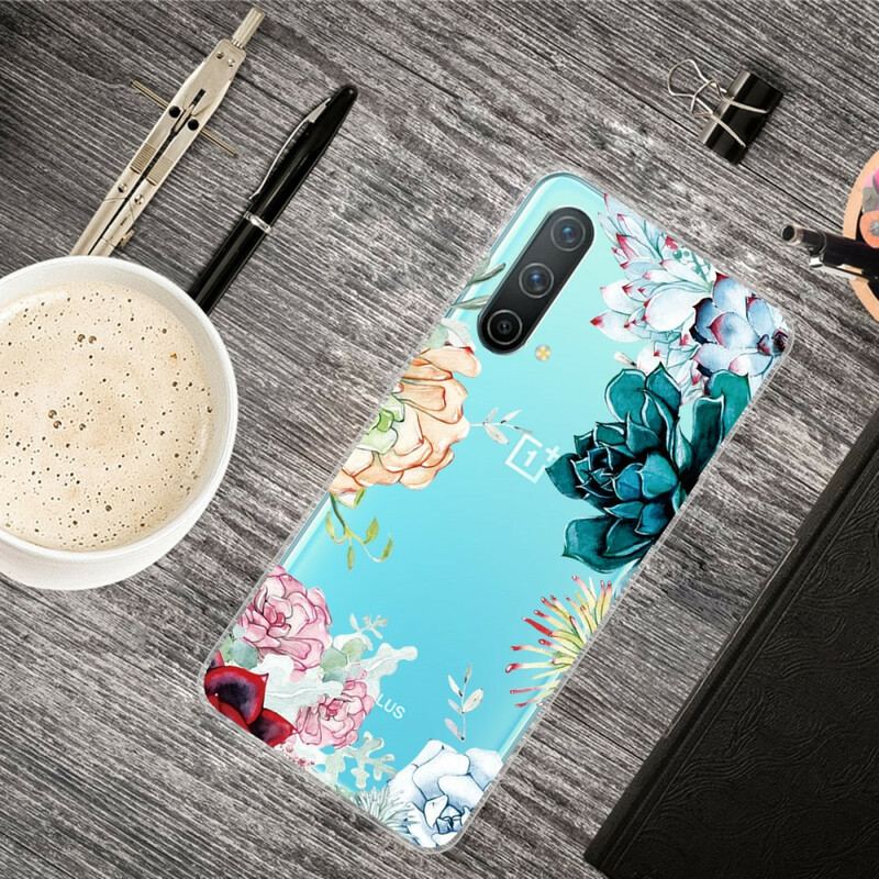 Coque OnePlus Nord CE 5G Transparente Fleurs Aquarelle