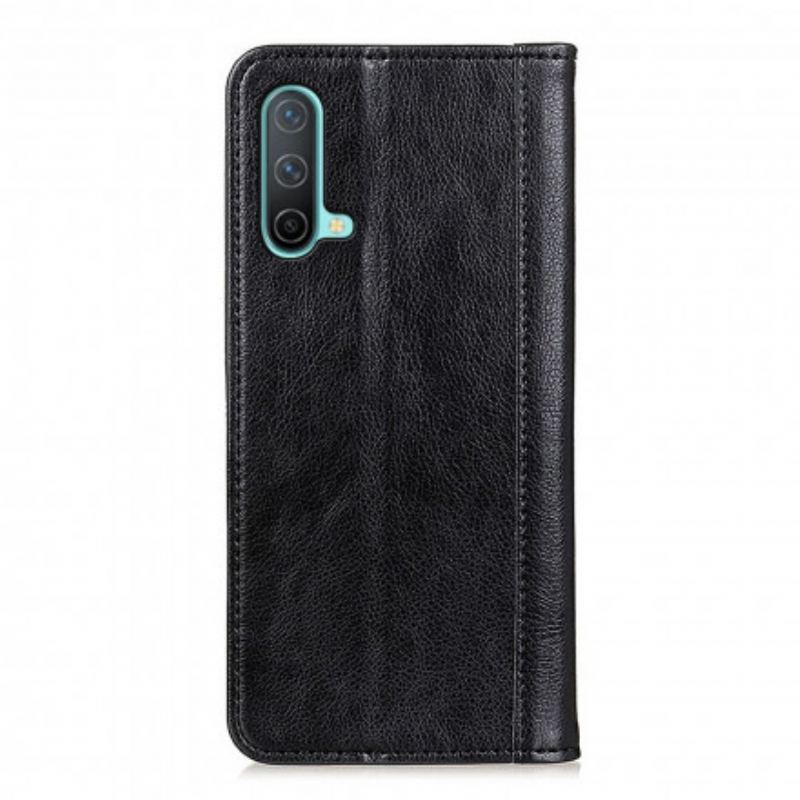 Flip Cover OnePlus Nord Nord CE 5G Cuir Litchi Fendu Élégance