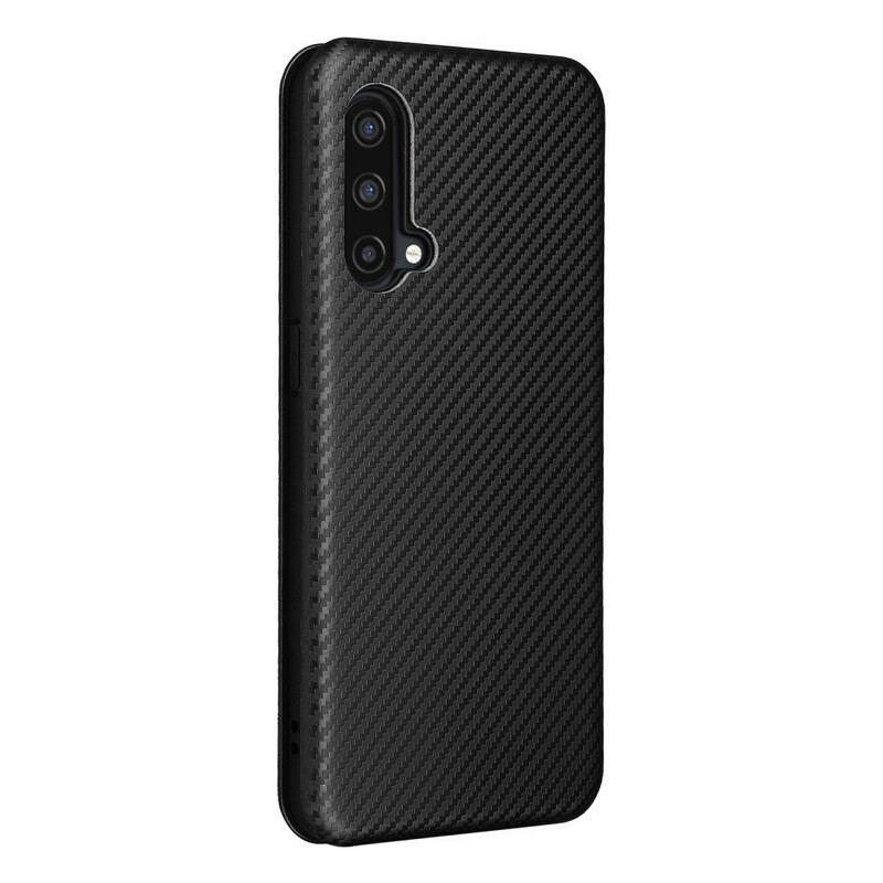 Flip Cover OnePlus Nord CE 5G Silicone Carbone Coloré