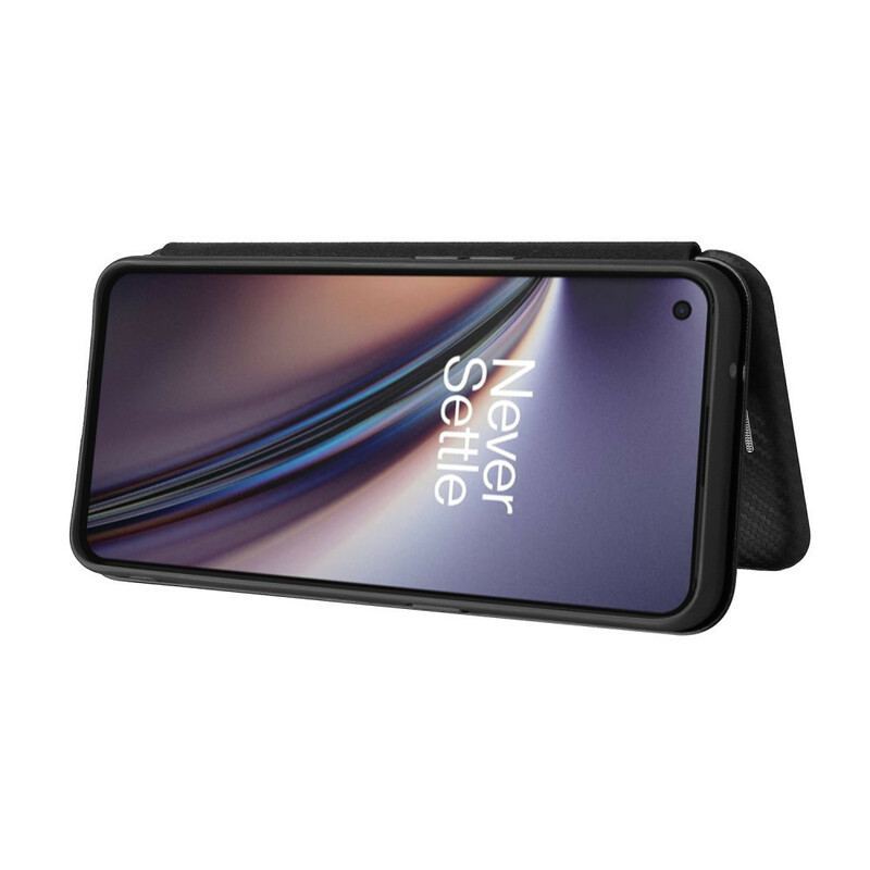 Flip Cover OnePlus Nord CE 5G Silicone Carbone Coloré