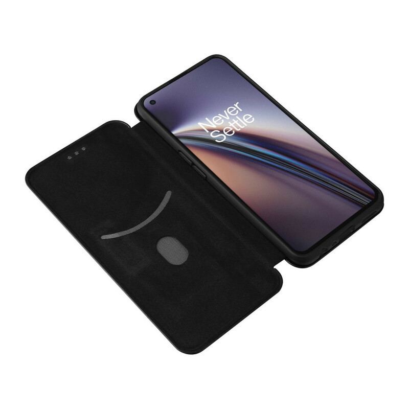 Flip Cover OnePlus Nord CE 5G Silicone Carbone Coloré