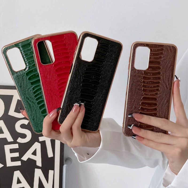 Coque Samsung Galaxy A23 5G Cuir Véritable Style Crocodile