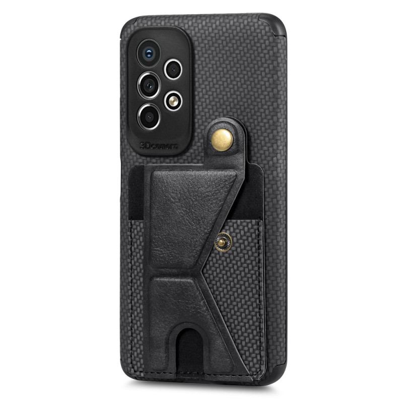 Coque Samsung Galaxy A23 5G Fibre Carbone Porte-Cartes Support