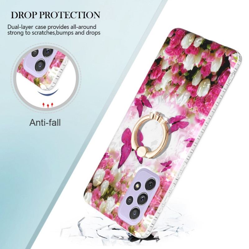 Coque Samsung Galaxy A23 5G Papillons avec Anneau-Support