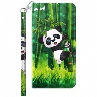 Housse Samsung Galaxy A23 5G Panda Bambou à Lanière