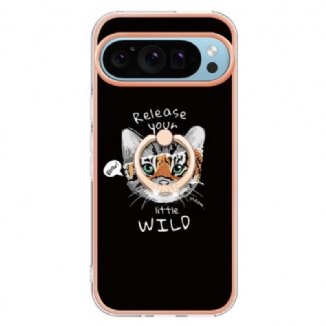 Coque Google Pixel 9 Pro XL Anneau-Support Chat / Tigre