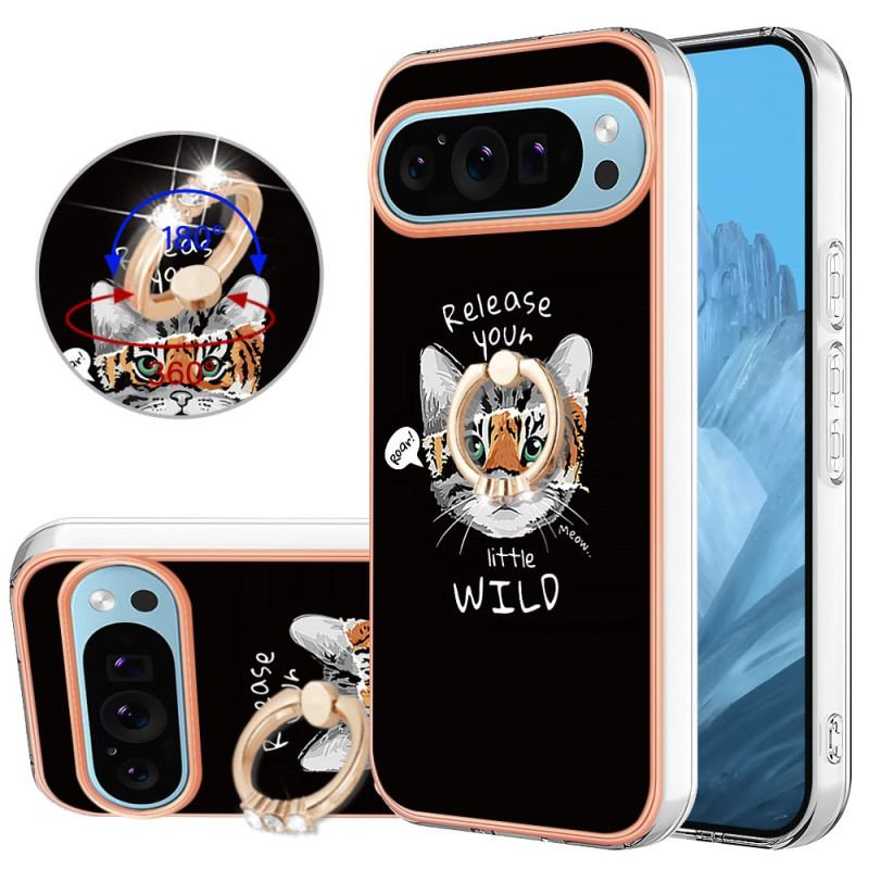 Coque Google Pixel 9 Pro XL Anneau-Support Chat / Tigre