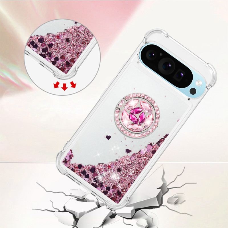 Coque Google Pixel 9 Pro XL Anneau-Support Paillettes