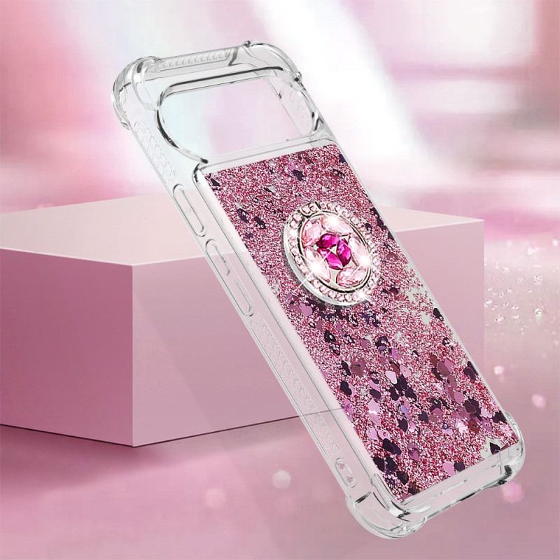 Coque Google Pixel 9 Pro XL Anneau-Support Paillettes