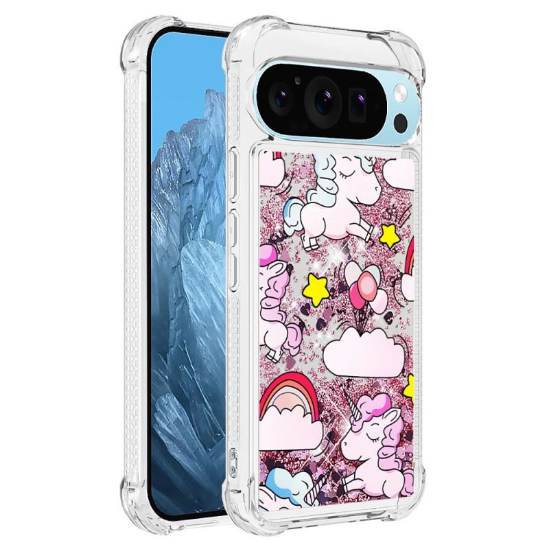 Coque Google Pixel 9 Pro XL Paillettes Différents Motifs