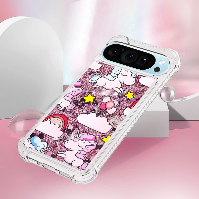 Coque Google Pixel 9 Pro XL Paillettes Différents Motifs