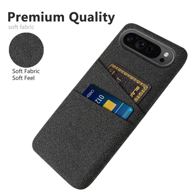 Coque Google Pixel 9 Pro XL Tissu Double Porte-Cartes