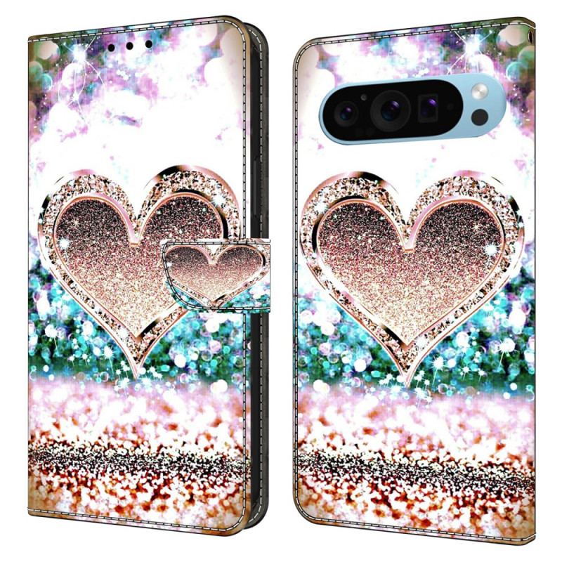 Housse Google Pixel 9 Pro XL Coeur Diamant Rose