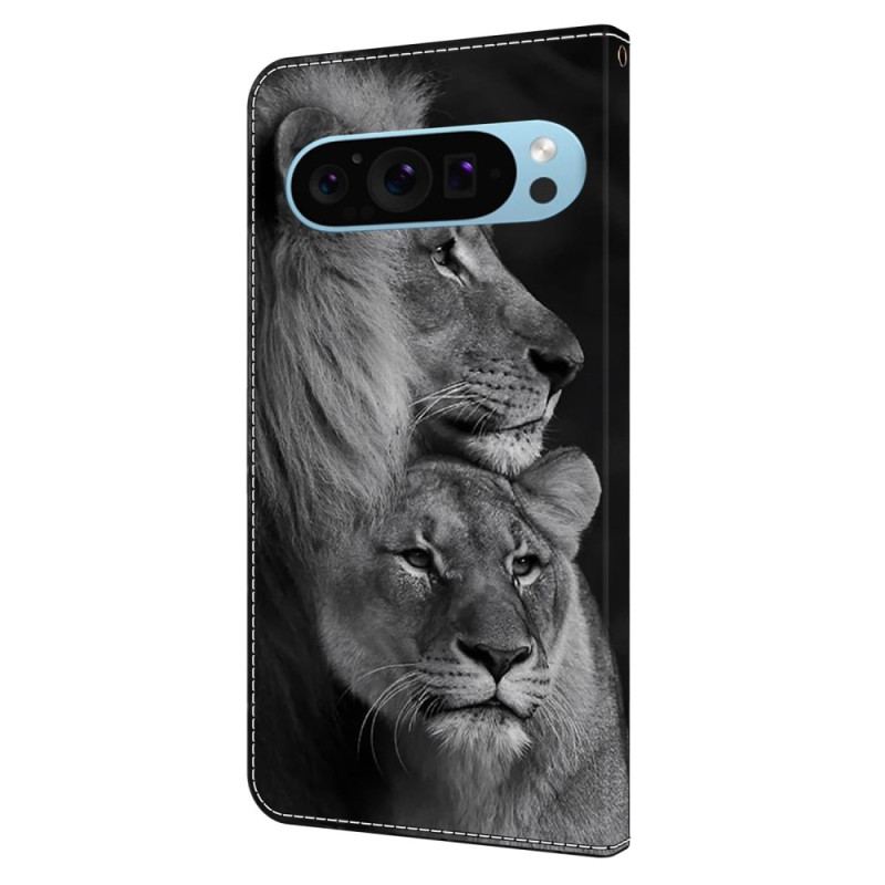 Housse Google Pixel 9 Pro XL Couple de Lions