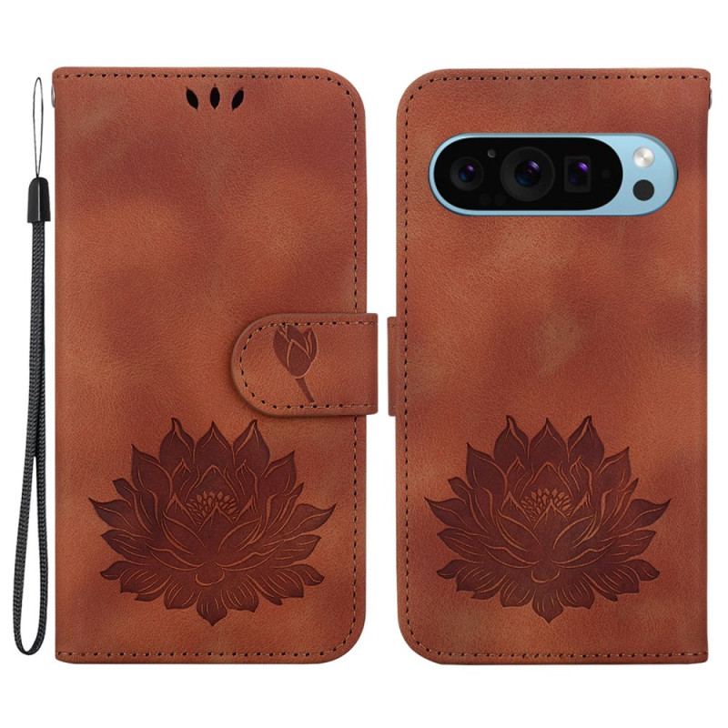 Housse Google Pixel 9 Pro XL Lotus à Lanière