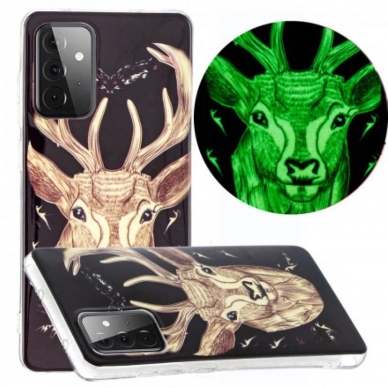 Coque Samsung Galaxy A72 4G / A72 5G Cerf Majestueux Fluorescente