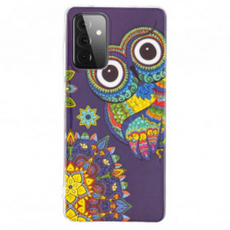 Coque Samsung Galaxy A72 4G / A72 5G Hibou Mandala Fluorescente