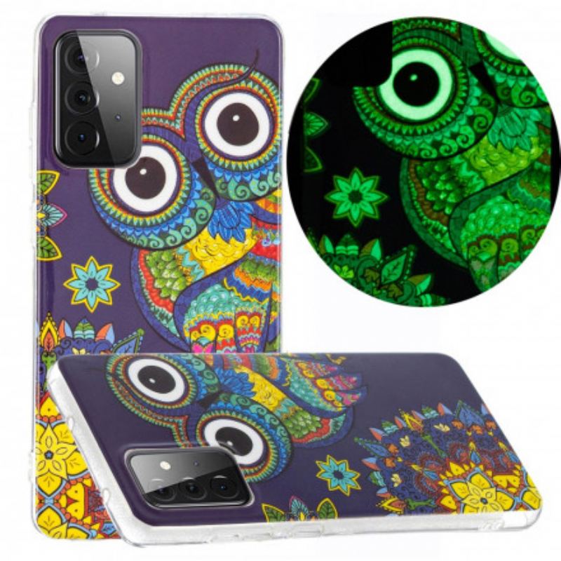 Coque Samsung Galaxy A72 4G / A72 5G Hibou Mandala Fluorescente