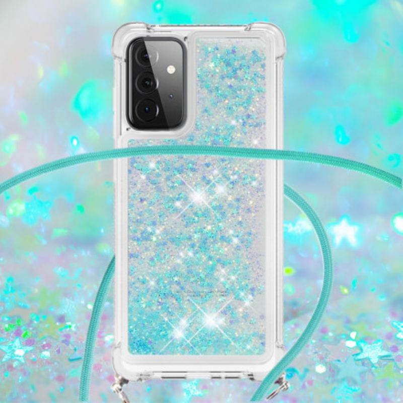 Coque Samsung Galaxy A72 4G / A72 5G Paillettes avec Cordon