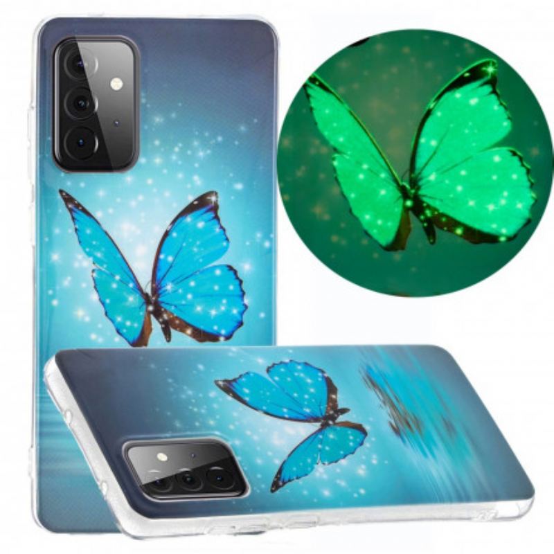 Coque Samsung Galaxy A72 4G / A72 5G Série Papillons Fluorescente