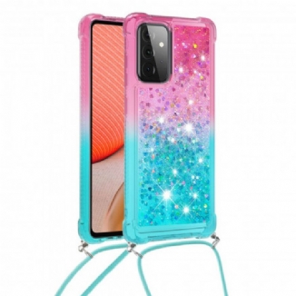 Coque Samsung Galaxy A72 4G / A72 5G Silicone Paillettes et Cordon