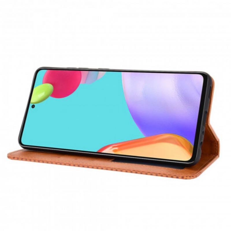 Flip Cover Samsung Galaxy A72 4G / A72 5G Effet Cuir Vintage Stylisé