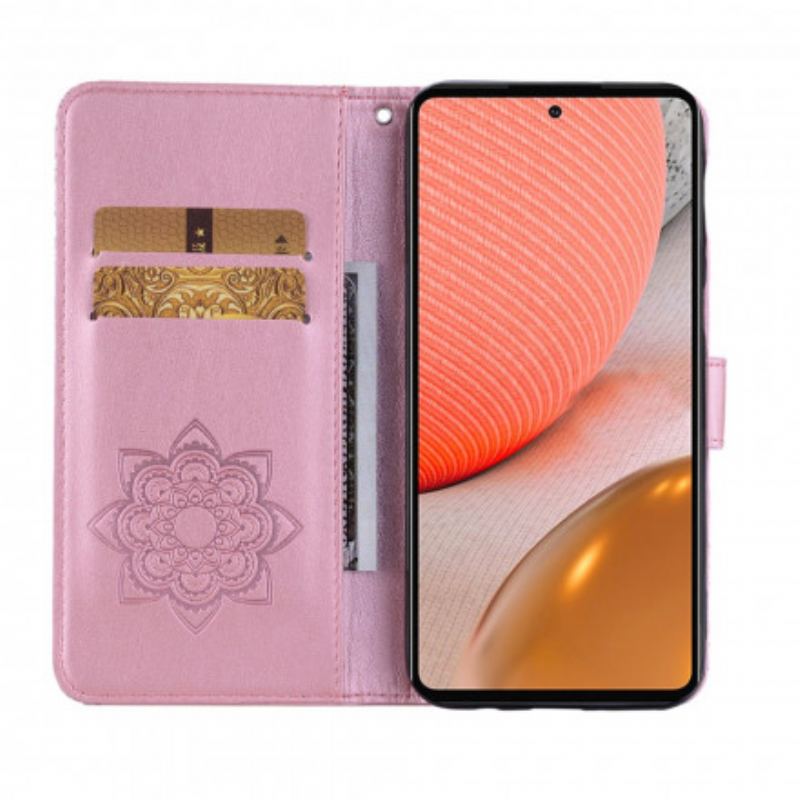 Housse Samsung Galaxy A72 4G / A72 5G Hibou Mandala et Breloque