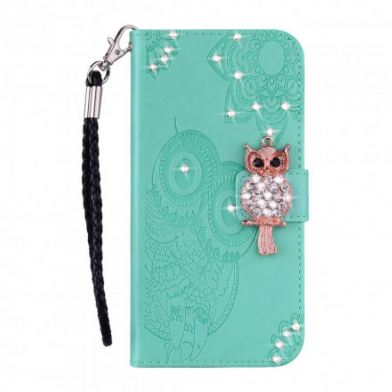 Housse Samsung Galaxy A72 4G / A72 5G Hibou Mandala et Breloque