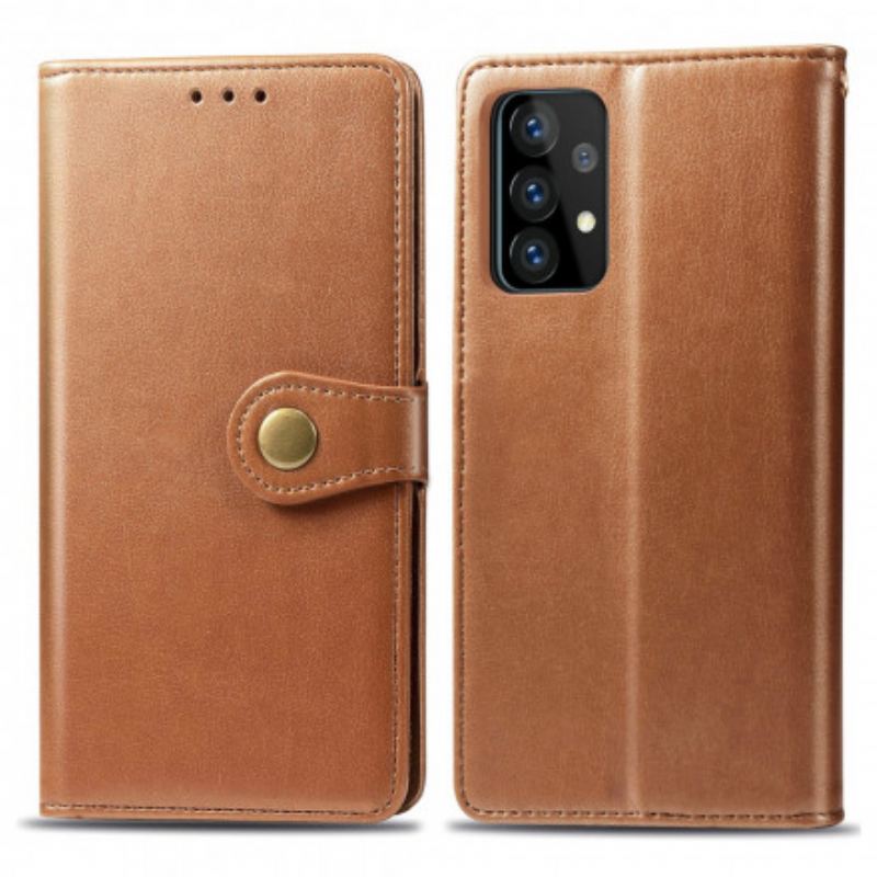 Housse Samsung Galaxy A72 4G / A72 5G Simili Cuir et Fermoir Vintage