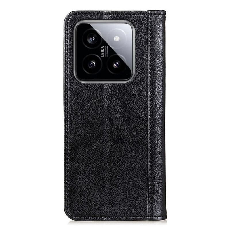 Flip Cover Xiaomi 14 Pro Cuir Fendu