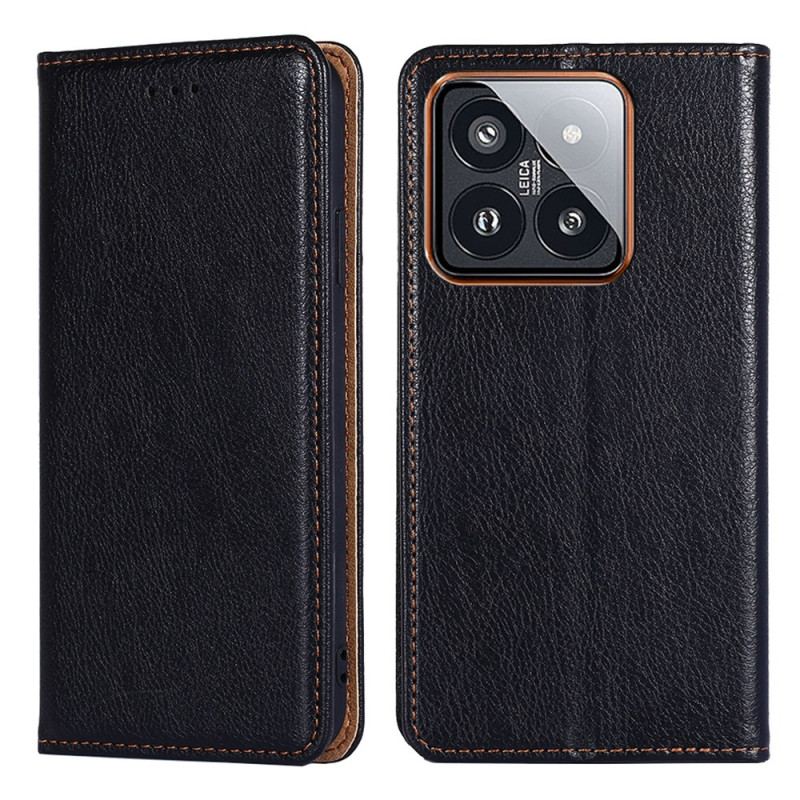 Flip Cover Xiaomi 14 Pro Simili Cuir Texturé