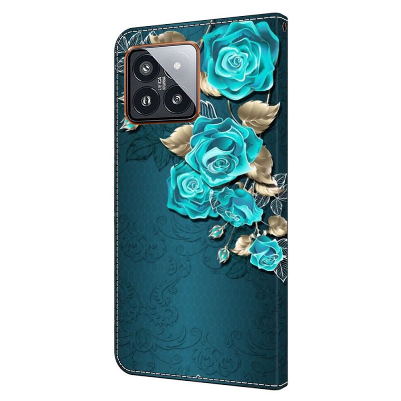 Housse Xiaomi 14 Pro Roses Bleues