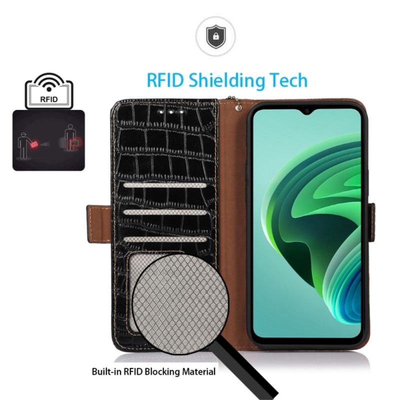 Housse Xiaomi 14 Pro Texture Crocodile avec Blocage RFID