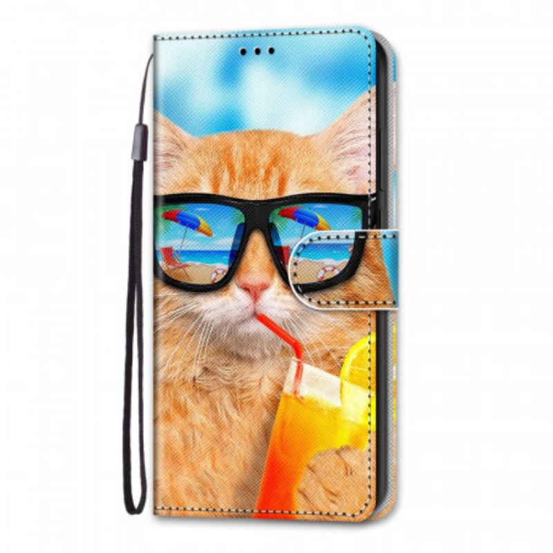 Housse Samsung Galaxy M53 5G Chat Star à Lanière