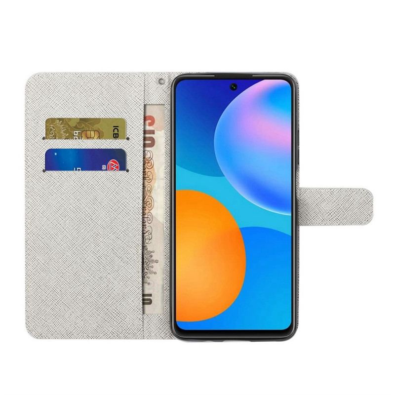 Housse Samsung Galaxy M53 5G Fleurs Lunaires à Lanière