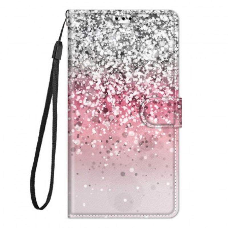 Housse Samsung Galaxy M53 5G Paillettes avec Lanière