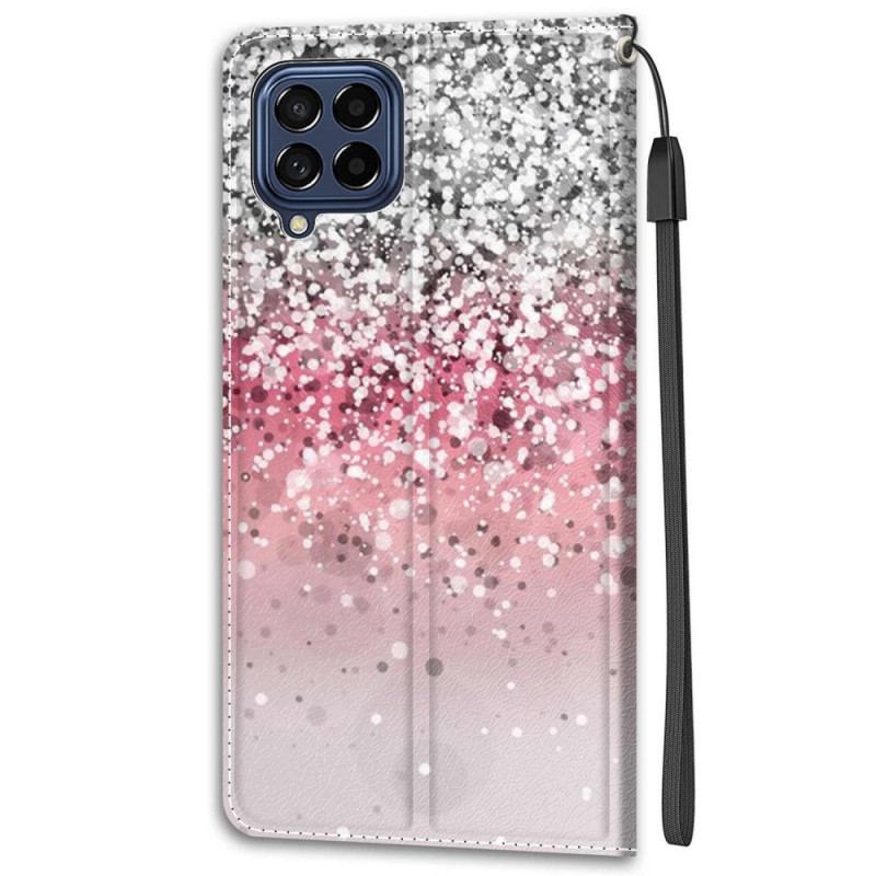 Housse Samsung Galaxy M53 5G Paillettes avec Lanière