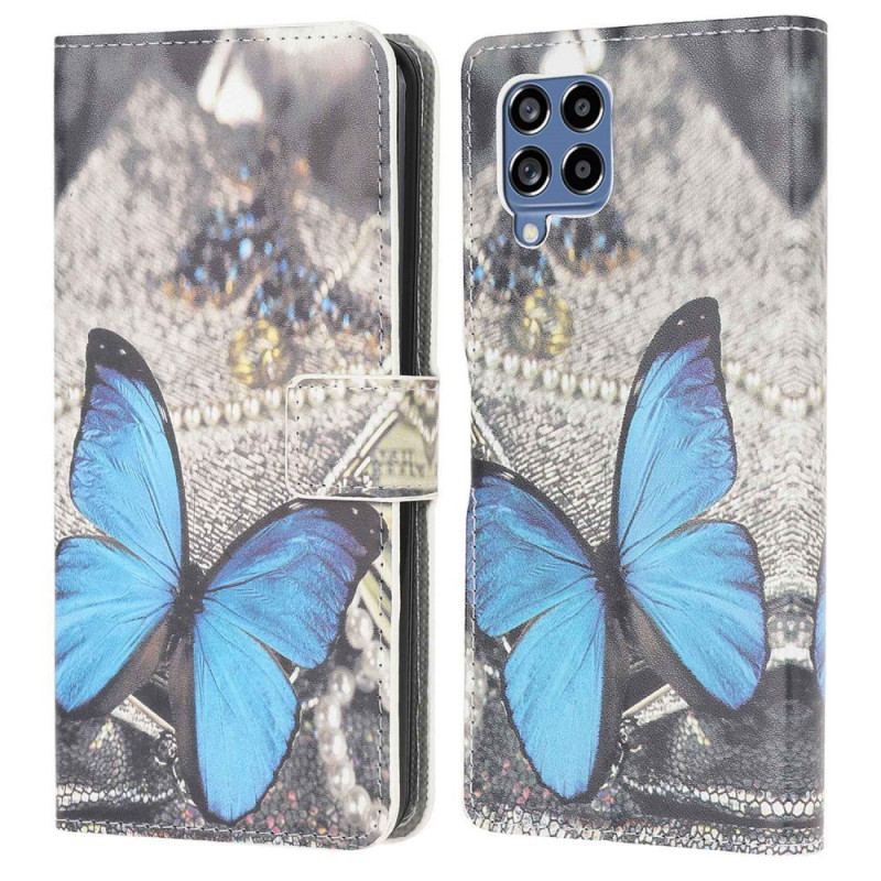 Housse Samsung Galaxy M53 5G Papillon Bleu