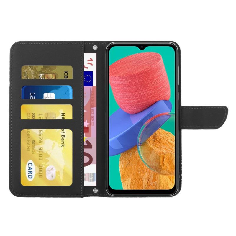 Housse Samsung Galaxy M53 5G Papillons et Bandoulière